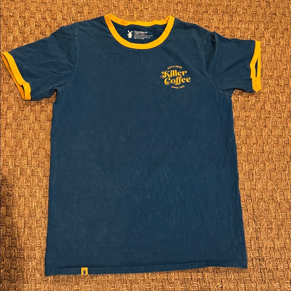 Dutch Bros Navy and yellow Tee